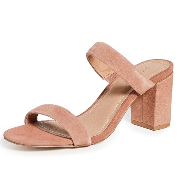 Anthropologie Soludos Ines Suede Block Heel Sandals 10 Bohemian Minimalist Chic - Picture 15 of 15